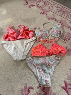 Target Women's Bikini Set - Pink, Red, White, Neon Orange